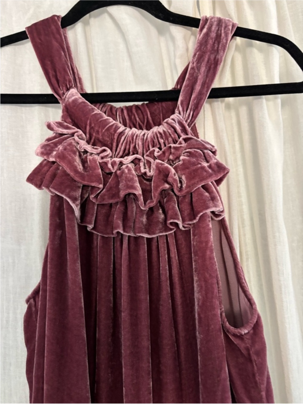 Sundance mauve pink sleeveless velvet top Sz L